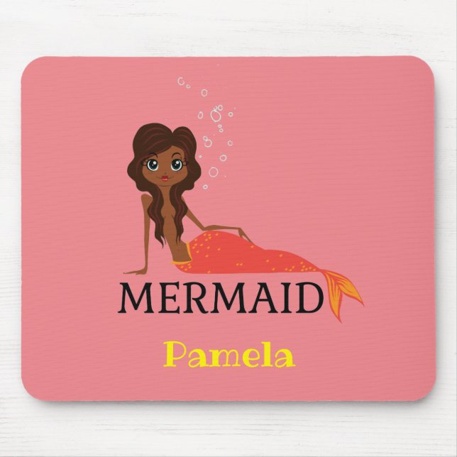 Personalise Mermaid Design Mouse Mat (Front)