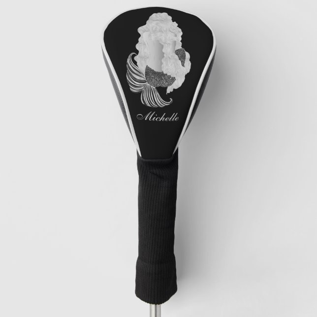 Personalise Mermaid Golf Head Cover (Front)