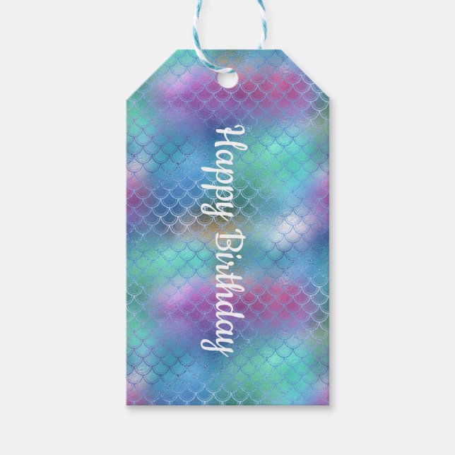 Personalise, Mermaid Scales 1. Gift Tags (Front)