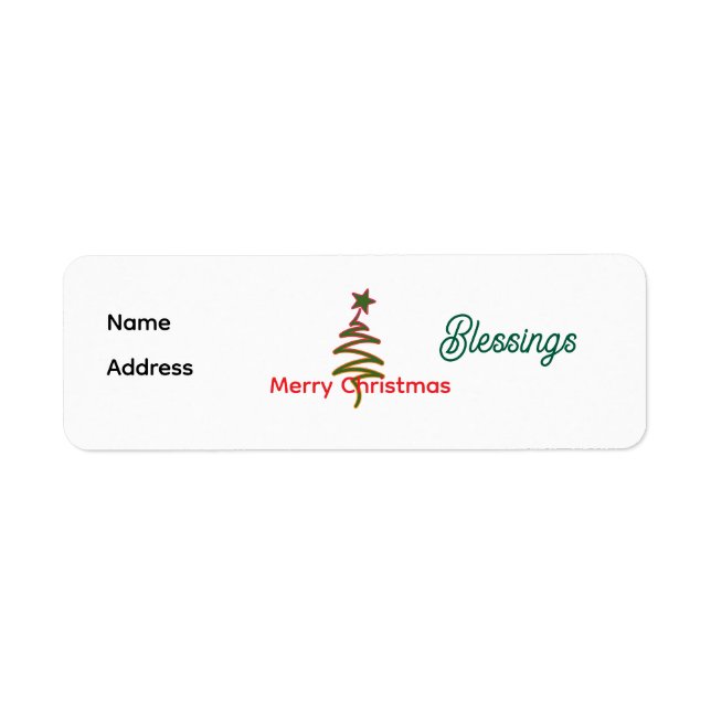 Personalise Merry Christmas Return Address Label (Front)