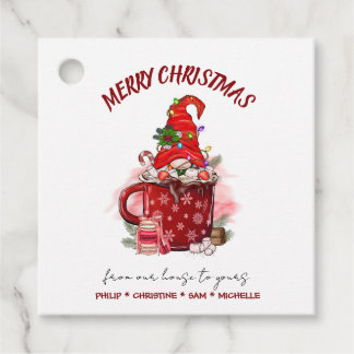 Personalise Merry Christmas Santa Gnome Favour Tags