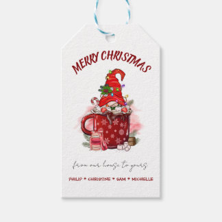 Personalise Merry Christmas Santa Gnome Gift Tags