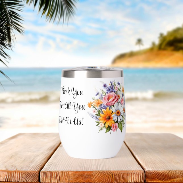 Personalise Message Thermal Wine Tumble (Beach (Rotated))