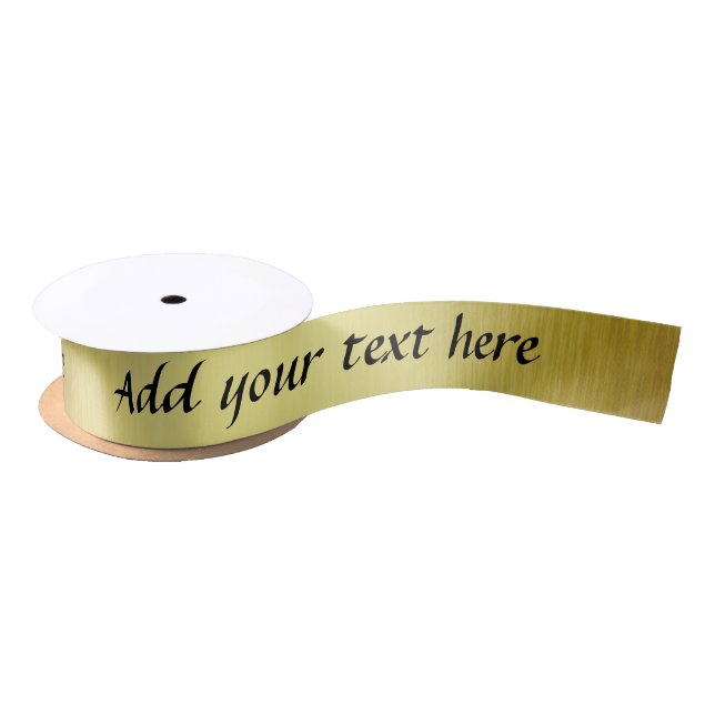 Personalise Metallic Gold  Satin Ribbon (Spool)