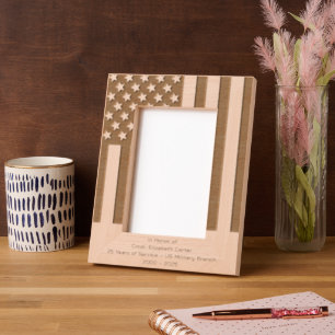 Personalise Military Retirement Etched Frames