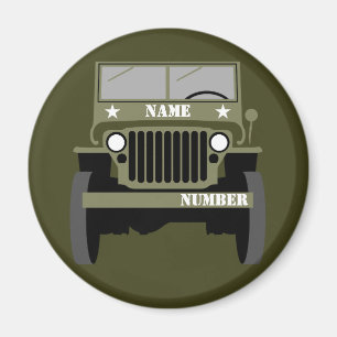 Personalise Military Veteran vintage Army Vehicle Magnet