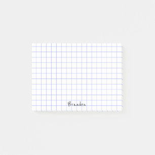 Personalise:  Minimalist Grid Paper Notes Monogram