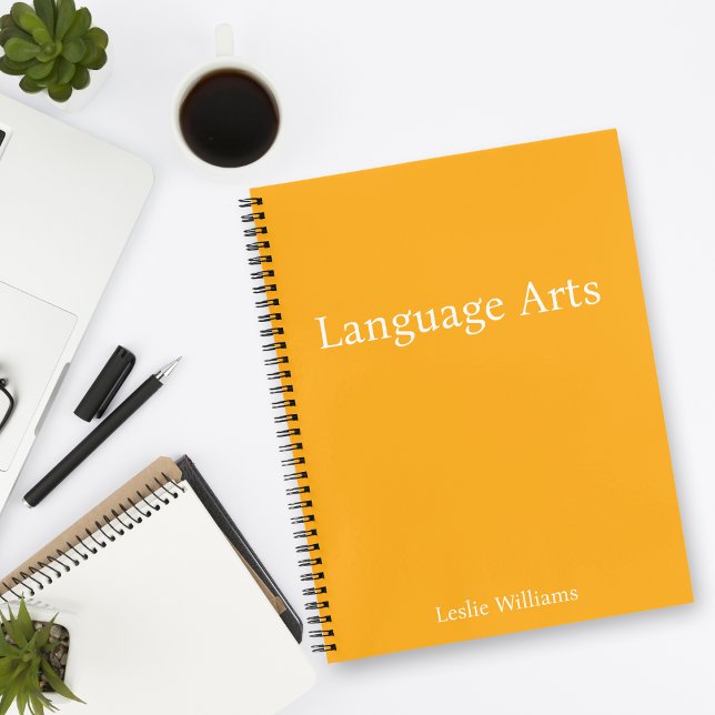 Personalise Minimalist Orange Language Arts Notebook (Enlivening Orange Notebook: Ignite Creativity and Analytical Insight in Language Arts.)