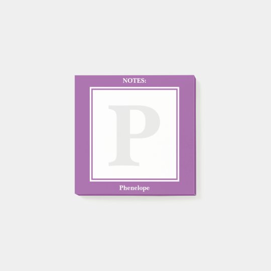 Personalise: Minimalist Purple and White Geometric Post-it Notes