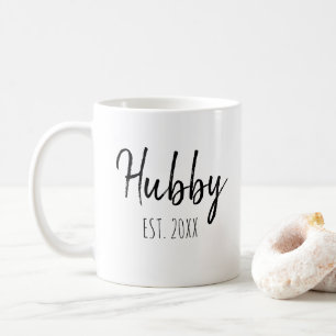 Personalise Minimalist Simple Husband Hubby Year   Coffee Mug