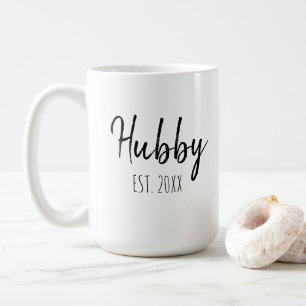 Personalise Minimalist Simple Husband Hubby Year Coffee Mug