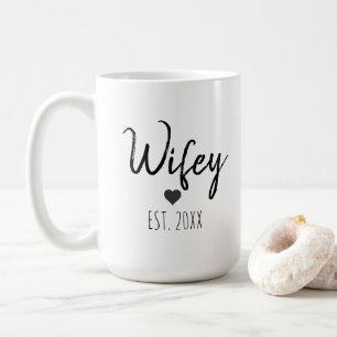 Personalise Minimalist Simple Wife Year Coffee Mug