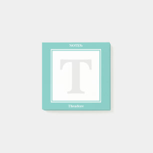 Personalise: Minimalist Teal and White Geometric Post-it Notes