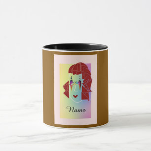 Personalise Mocha Brown Glare Fun Mug