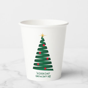 Personalise "Mod" Graphic Christmas Tree Paper Cup