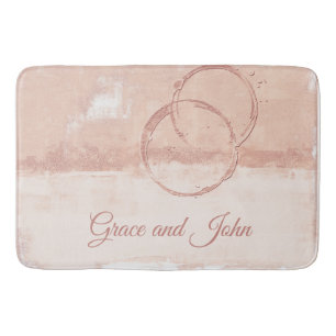 Personalise Modern Art Style Soft Pink Peach Bath Mat