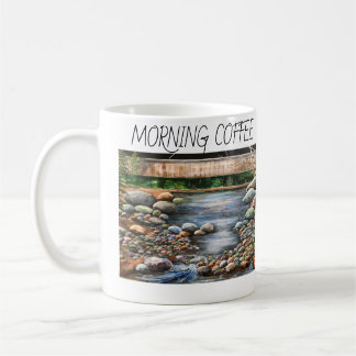 Personalise/Modern Brook Painting Morning Coffee Mug
