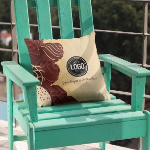 Personalise Modern Chocolate Business Cushion