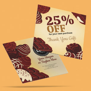 Personalise Modern Chocolate Business Discount Card