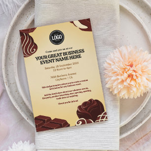 Personalise Modern Chocolate Business Invitation