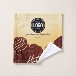 Personalise Modern Chocolate Business Wash Cloth