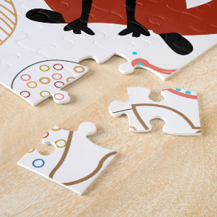 Personalise Modern Fox Woodland Pattern Jigsaw Puzzle