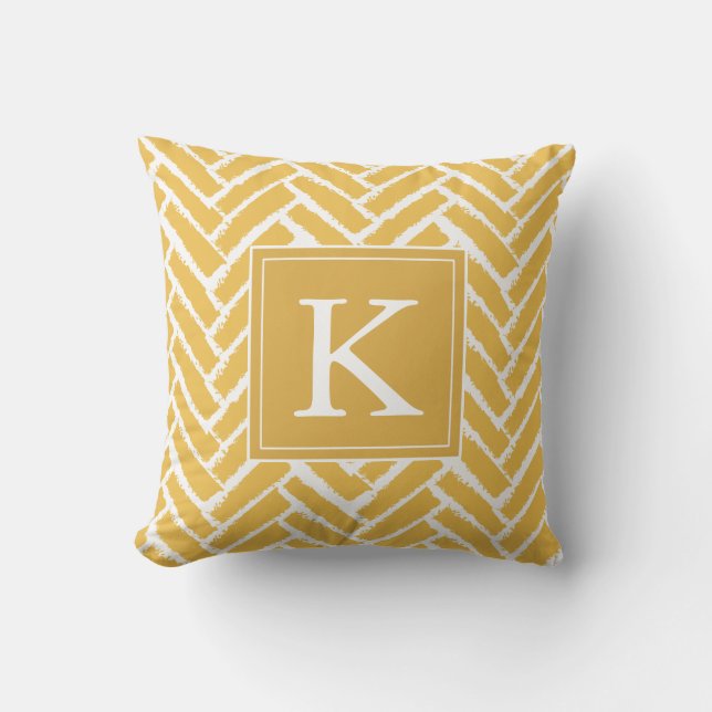 Personalise Modern Herringbone Pattern Pillow (Front)