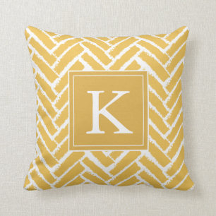 Personalise Modern Herringbone Pattern Pillow