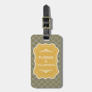 Personalise Modern leaves Travel Tag