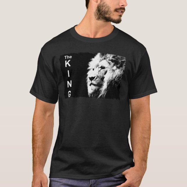 Personalise Modern Pop Art Lion Head Elegant Trend T-Shirt (Front)