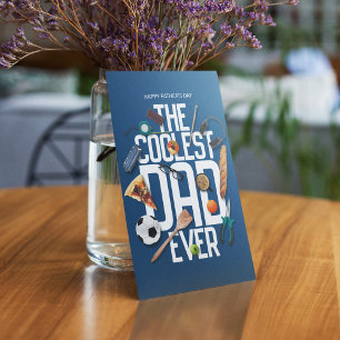 Personalise Modern The Coolest Dad Ever Card