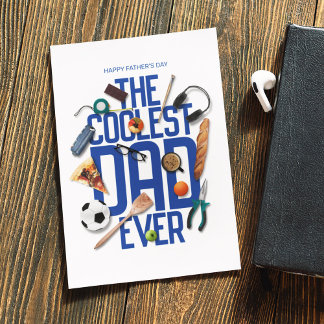 Personalise Modern The Coolest Dad Ever Card