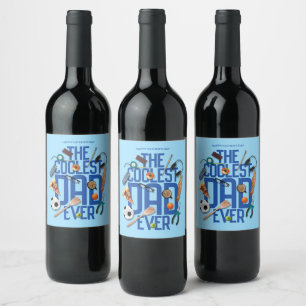 Personalise Modern The Coolest Dad Ever Wine Label