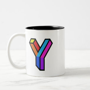 Personalise modern trendy 3D Initial Letter Y Mug