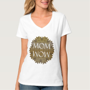 Personalise MOM WOW Yoga Mandala Woman V-neck T-Shirt