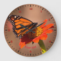 Personalise Monarch butterfly on tithonia flower