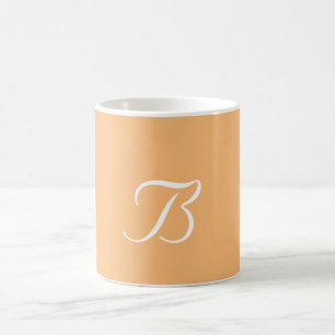Personalise Monogram B Cool Peach  Coffee Mug