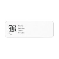  Personalise Monogram B Return Address Label