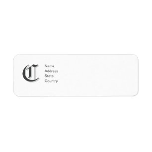 Personalise Monogram C Return Address Label