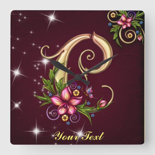 Personalise Monogram C Wall Clock (Front)