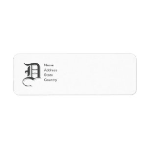 Personalise  Monogram D Return Address Label