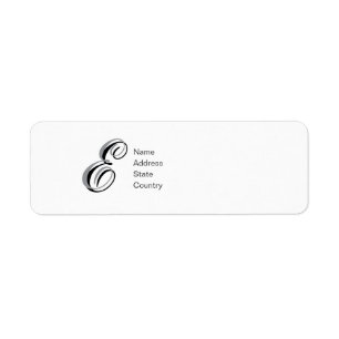 Personalise Monogram E Script Return Address Label