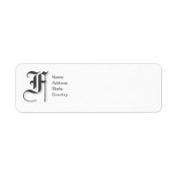Personalise  Monogram F Return Address Label