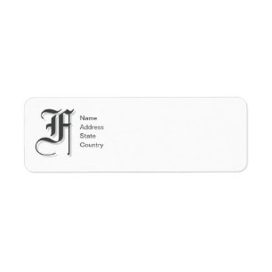 Personalise Monogram F Return Address Label