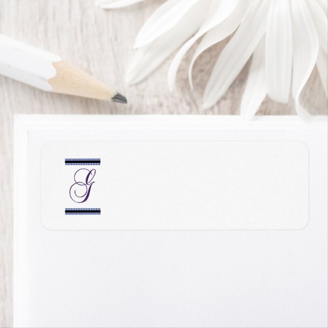 Personalise Monogram G Return Address Label (Insitu)