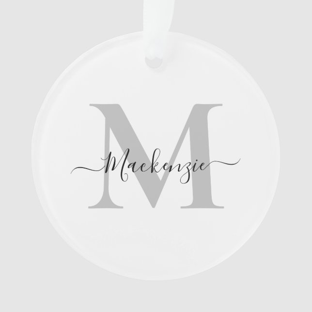 Personalise Monogram Initial Name Acrylic Ornament (Front)