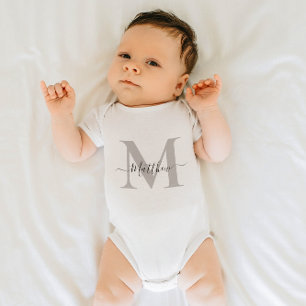 Personalise Monogram Initial Name Baby Bodysuit