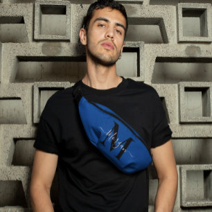 Personalise Monogram Initial Name Deep Blue Bum Bags