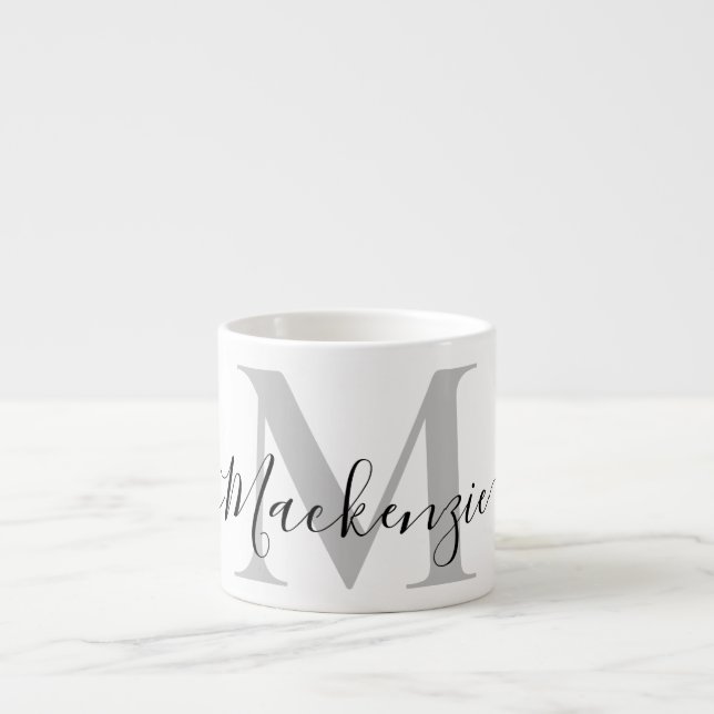 Personalise Monogram Initial Name Espresso Cup (Front)
