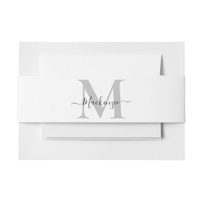 Personalise Monogram Initial Name Invitation Belly Band (Front Example)